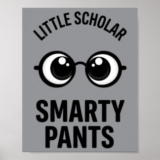 Kleine Geleerde Slimme Broek Nerdy Bril Poster