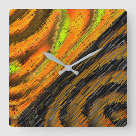 Kleine gelige mozaïek en vervormd vierkante klok