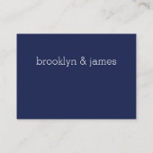 Kleine gemerkte marineblauwe moderne trouw-RSVP Informatiekaartje (Achterkant)