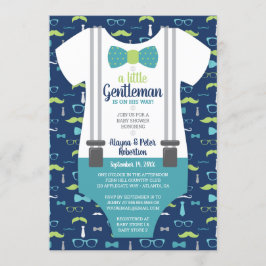 Kleine Gentleman Baby shower Invitation, Bow Strop Kaart