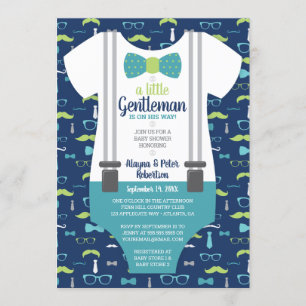 Kleine Gentleman Baby shower Invitation, Bow Strop Kaart