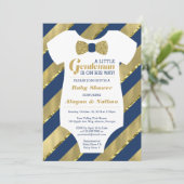 Kleine Gentleman Baby shower Invitation, Faux Gold Kaart (Staand voorkant)