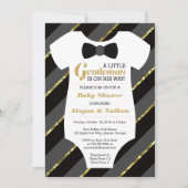 Kleine Gentleman Baby shower Invitation, Faux Gold Kaart (Voorkant)