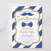 Kleine Gentleman Baby shower Invitation, Faux Gold Kaart (Voorkant)