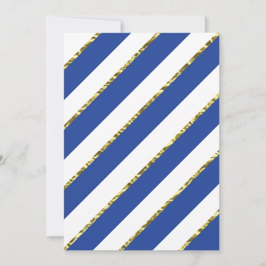 Kleine Gentleman Baby shower Invitation, Faux Gold Kaart (Achterkant)