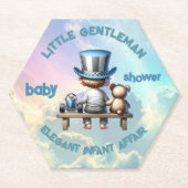 Kleine Gentleman Baby shower | Kartonnen Onderzetters (Voorkant)