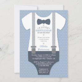 Kleine Gentleman Baby shower uitnodigen, blauw, gr Kaart
