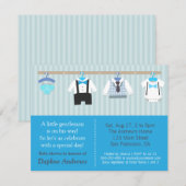 Kleine Gentleman Baby Shower-uitnodigingen Kaart (Voorkant / Achterkant)
