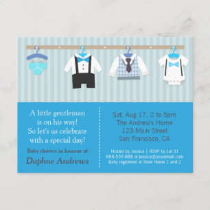 Kleine Gentleman Baby Shower-uitnodigingen Kaart