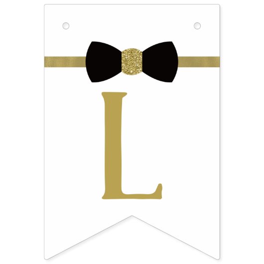 Kleine Gentleman Banner in Zwart en Faux Gold (Eerste vlag)