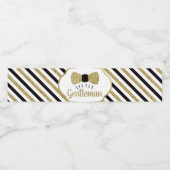 Kleine Gentleman Bottle Wrapper, Zwart, Faux Gold Waterfles Etiket (Enkel label)