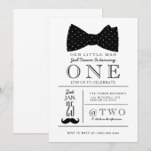 Kleine Gentleman Verjaardagsfeestje Uitnodigen Kaart (Voorkant / Achterkant)