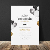 Kleine Gentleman Zwart Wit Goud Jongen Baby shower Kaart