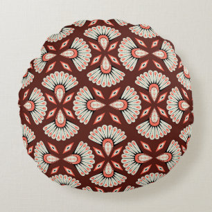 Kleine Geometrische Motieven: Decoratie Textielpat Rond Kussen