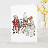 Kleine George en Martha Washington Kaart (Gele Bloem)