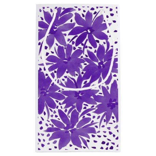 Kleine gepersonaliseerde bloemontwerp Paarse gesch Klein Cadeauzakje (Achterkant)