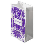 Kleine gepersonaliseerde bloemontwerp Paarse gesch Klein Cadeauzakje (Voorkant Gekanteld)