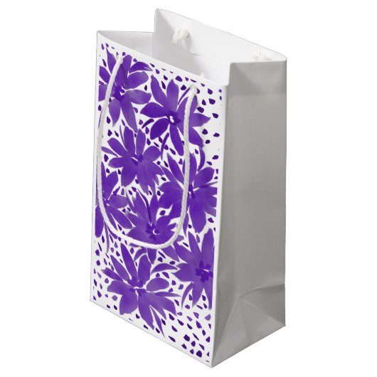 Kleine gepersonaliseerde bloemontwerp Paarse gesch Klein Cadeauzakje (Achterkant Gekanteld)
