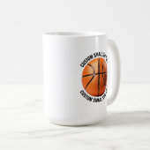 Kleine gepersonaliseerde tekst basketbal 0,45 l. o koffiemok (Voorkant rechts)