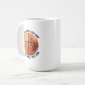 Kleine gepersonaliseerde tekst basketbal 0,45 l. o koffiemok (Voorkant links)