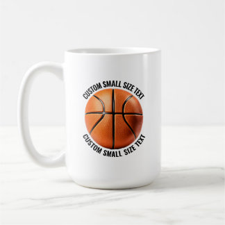 Kleine gepersonaliseerde tekst basketbal 0,45 l. o koffiemok