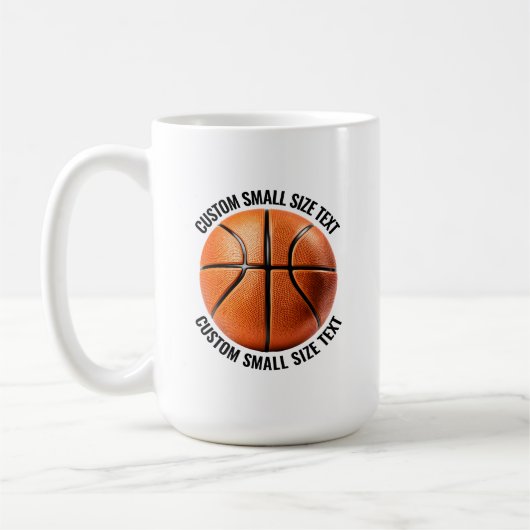 Kleine gepersonaliseerde tekst basketbal 0,45 l. o koffiemok (Links)