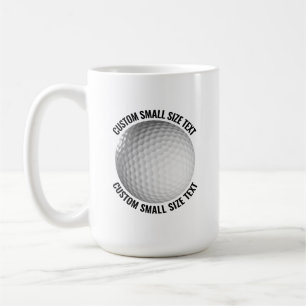 Kleine gepersonaliseerde tekst golfbal 0,44 l. Op Koffiemok