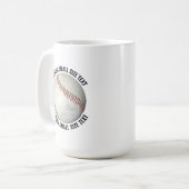 Kleine gepersonaliseerde tekst honkbal 425 ml. Op  Koffiemok (Voorkant links)