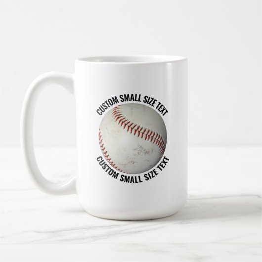 Kleine gepersonaliseerde tekst honkbal 425 ml. Op  Koffiemok (Links)