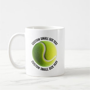 Kleine gepersonaliseerde tekst tennisbal 320 gram koffiemok