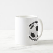Kleine gepersonaliseerde tekst voetbal 320 gram aa koffiemok (Voorkant rechts)