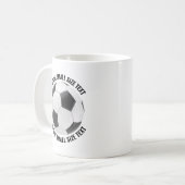 Kleine gepersonaliseerde tekst voetbal 320 gram aa koffiemok (Voorkant links)