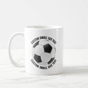 Kleine gepersonaliseerde tekst voetbal 320 gram aa koffiemok