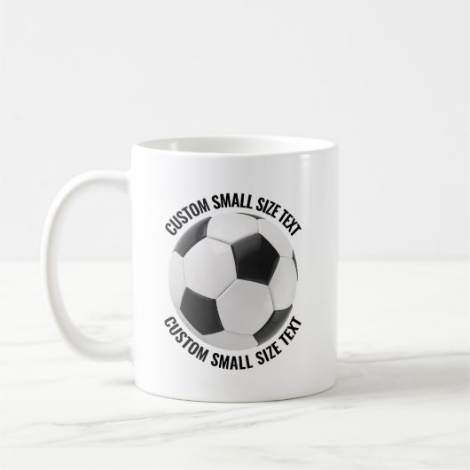 Kleine gepersonaliseerde tekst voetbal 320 gram aa koffiemok (Links)