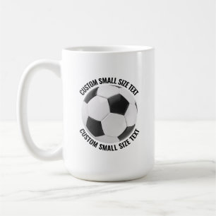 Kleine gepersonaliseerde tekst voetbal 425 gram op koffiemok