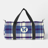 Kleine geplakte Duffle Bag met Custom Monogram Plunjezak (Voorkant)