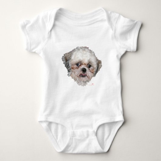 Kleine geredde Shih Tzu kopstudie Romper (Voorkant)