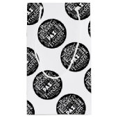 Kleine geschenkzak vrede ontwerp in meerdere talen klein cadeauzakje (Achterkant)