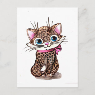 Kleine gespot kitten briefkaart