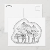 kleine gestreepte champignons briefkaart (Voorkant / Achterkant)