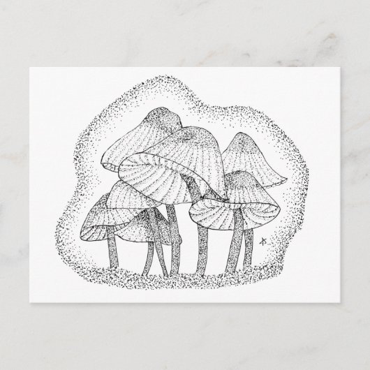 kleine gestreepte champignons briefkaart (Voorkant)