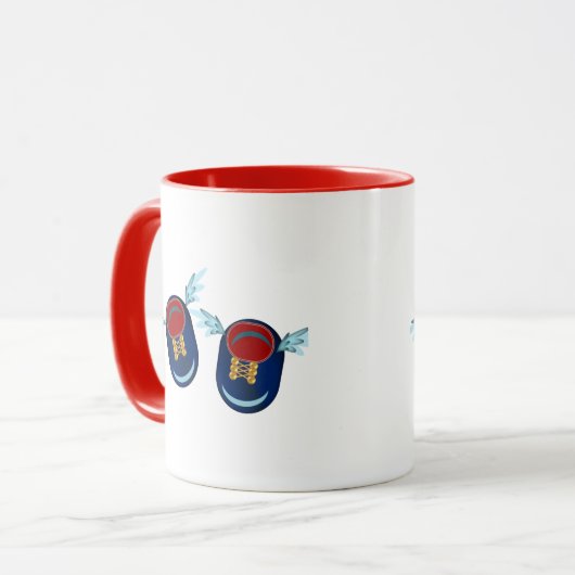 Kleine gevleugelde schoenen mok (Voorkant links)