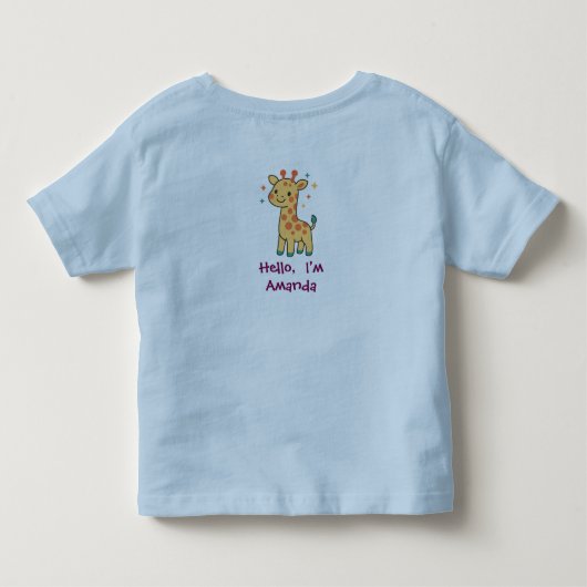 Kleine Giggel Giraffe Aangepast Ontwerp Kinder Shirts (Achterkant)