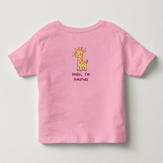 Kleine Giggel Giraffe Aangepast Ontwerp  Kinder Shirts (Achterkant)