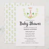 Kleine Giraffe Baby shower uitnodiging (Voorkant / Achterkant)