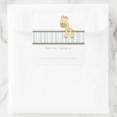 Kleine Giraffe {Blauwgroen} | Boekplaten Vierkante Sticker (Tas)