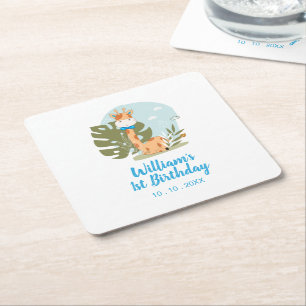 Kleine Giraffe (Boy Safari Animal) Dag Kartonnen Onderzetters