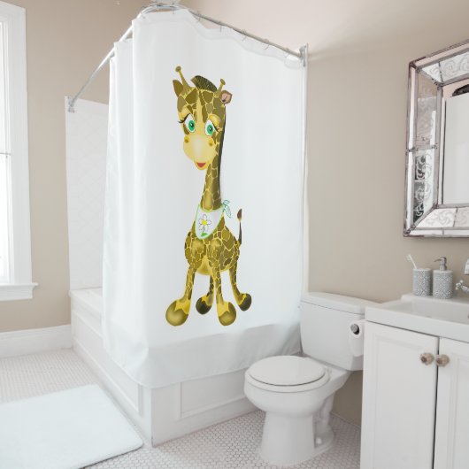 Kleine Giraffe Douchegordijn (In situ)