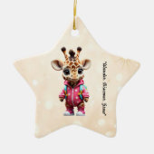 "Kleine Giraffe Explorer" Keramisch Ornament (Voorkant)