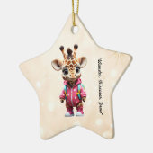 "Kleine Giraffe Explorer" Keramisch Ornament (Links)
